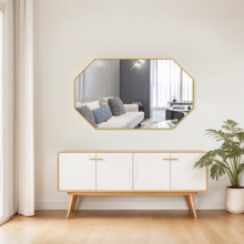 Glod Metal Frame Wall Mounted Wall Mirror