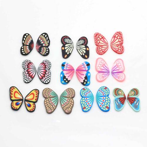 Ailes de papillon artificielles en argile polymère colorée breloques bricolage artisanat maison fête téléphone étui à la main ornement accessoires Nail Art