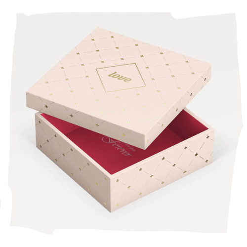 Packaging di scatole regalo rosa in oro rosa personalizzato