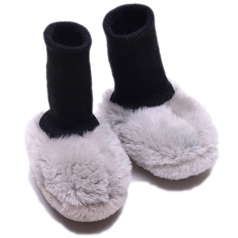 Fuzzy Sheepskin Baby Booties Shaggy Baby Moccasins