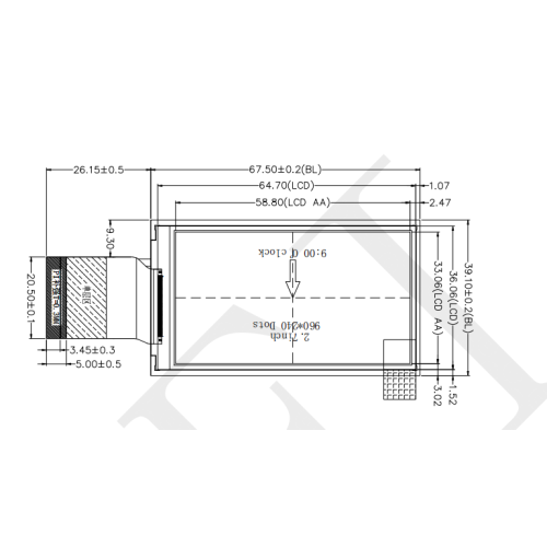 Paparan RGB LCD 2,7 inci 320 * 240