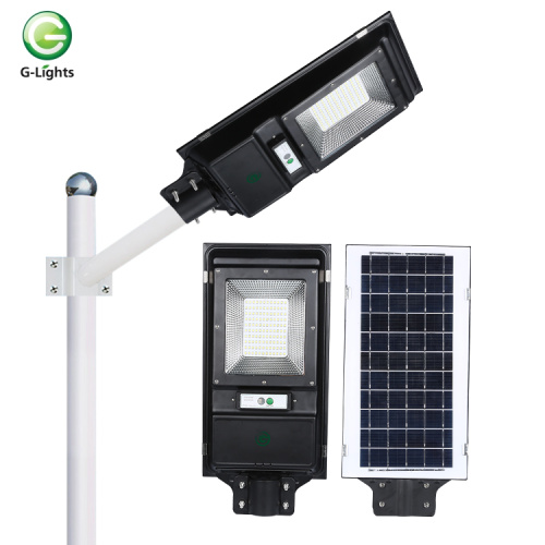 60w 100w ao ar livre tudo em um luz de rua LED solar