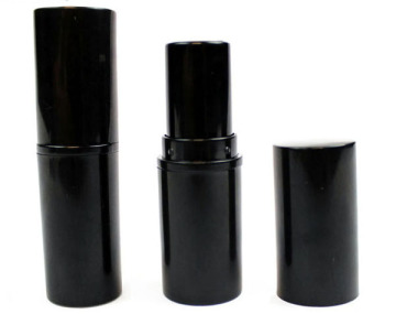 Round shape matte black Plastic lipstick tubes