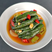 Sweet and sour baby cucumbers