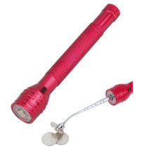 6 LED aluminium flashlight with flexible magnetic arm