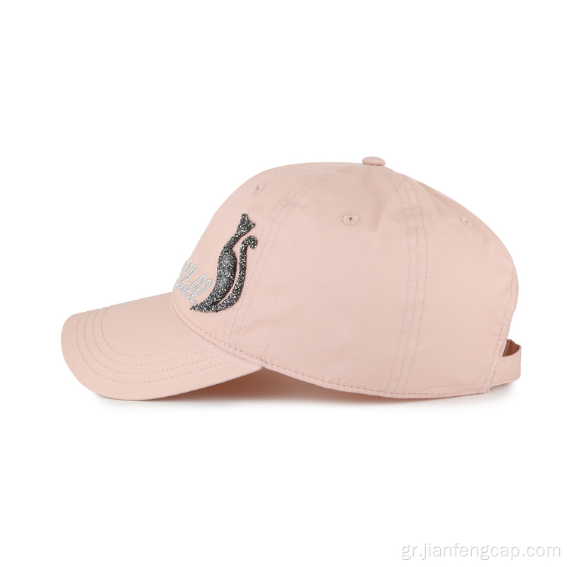 γυναικείο καπέλο του μπέιζμπολ με προσαρμοσμένο γυαλιστερό λογότυπο