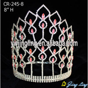 Wholesale Pink Crystal 8 Inch Pageant Tiaras