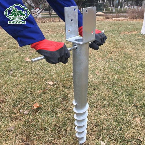 Anclaje de tornillo de tierra galvanizado para casa de madera