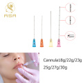 fine micro hypodermic puncture dermal filler cannula blunt