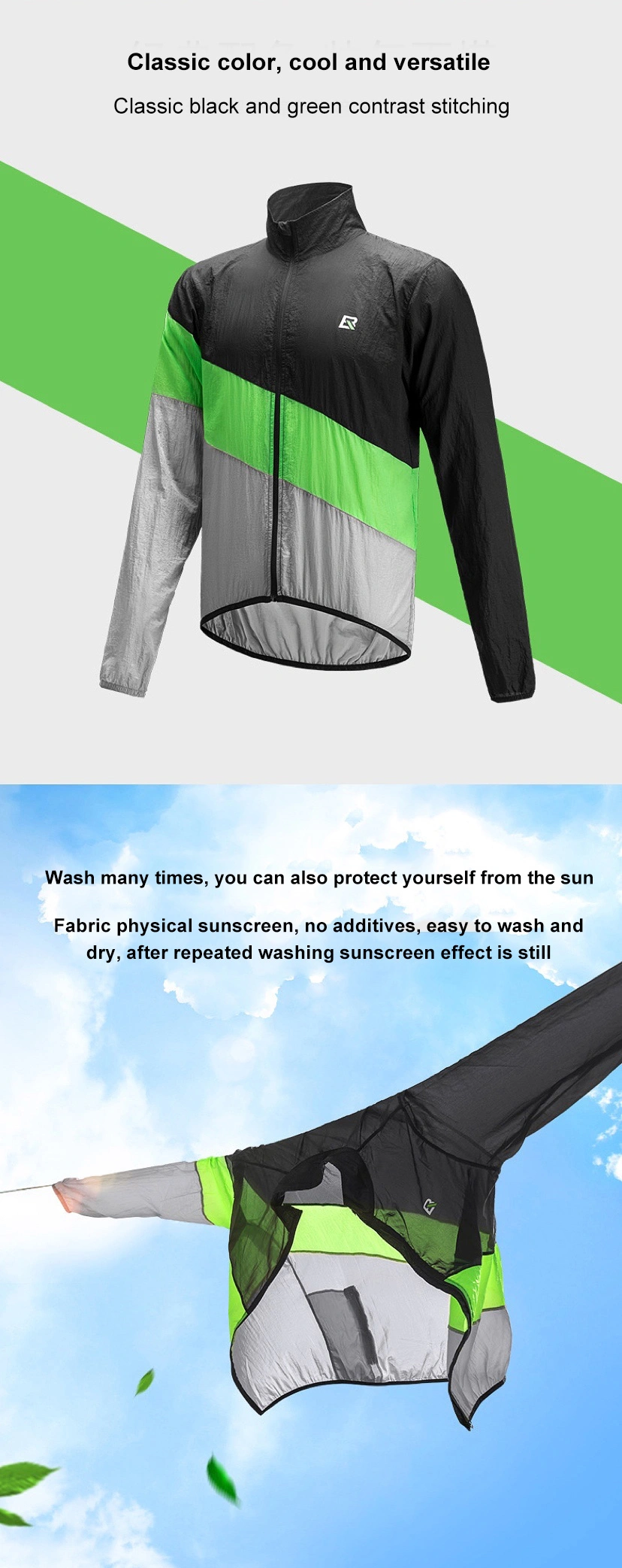 Hot Selling Quick-Drying Jacket Made in China, Breathable, Sunscreen and UV Protection Outdoor Sports Cycling Wear