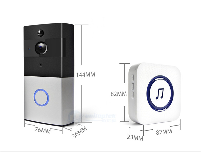WiFi Video Door bell Wireless Smart Door Bell with 720P HD Security Camera Two Way Audio Wireless Doorbell