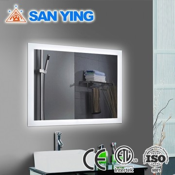 Backlit bathroom wall mirror