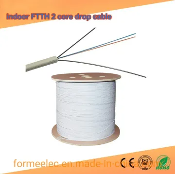 Broadband Optical Fiber FTTH Cable 2 Core Indoor FTTH Drop Cable