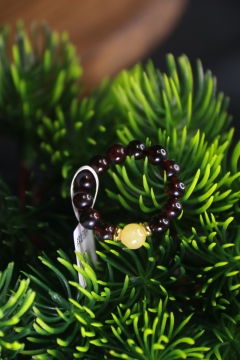 Blood Red Garnet Beaded Womens Stone Ring