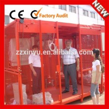 Double cages manned construction hoist