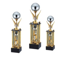 3D Sports championship trophy Crystal glass metal trophy