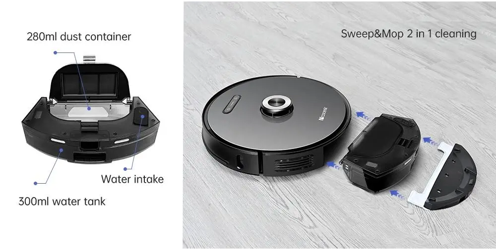 Hot Selling Auto Dust Collector 2800PA Robot Vacuum Cleaner Self Emptying Dustbin