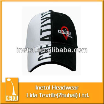white and black stretched fitted embroidered cap