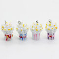 Kawaii doux pop-corn breloques Miniature maison de poupée nourriture pop-corn pendentifs pour boucle d&#39;oreille collier fabrication de bijoux