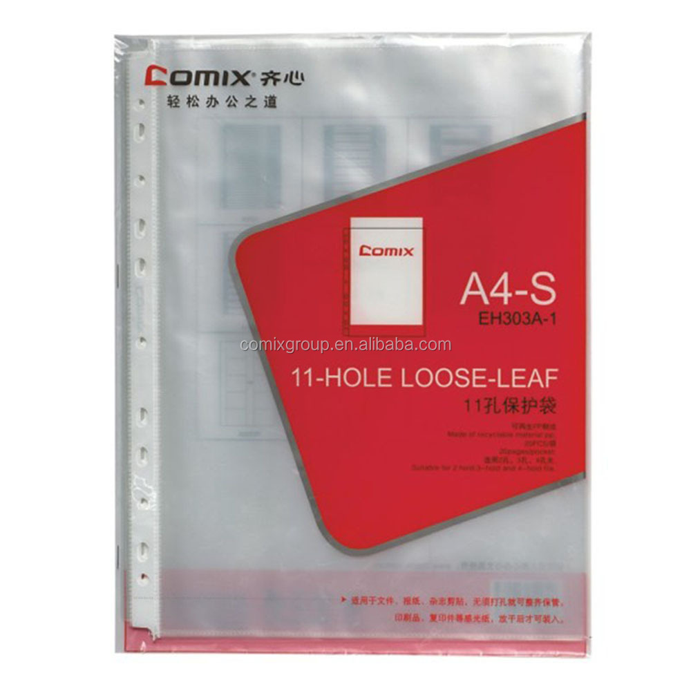 Comix 0.08mm 11 Holes A4 Super Clear Texture Sheet Protector