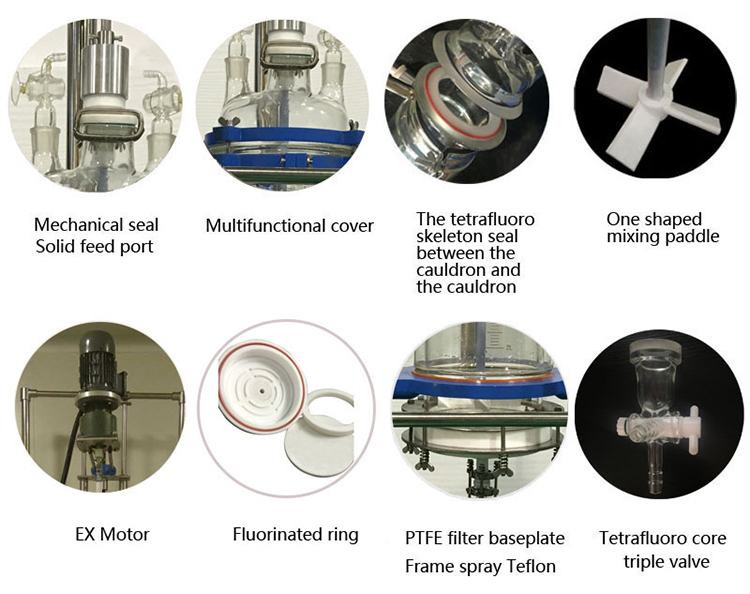 High Quality Glass Chemical Reactor Single Layer For Extraction