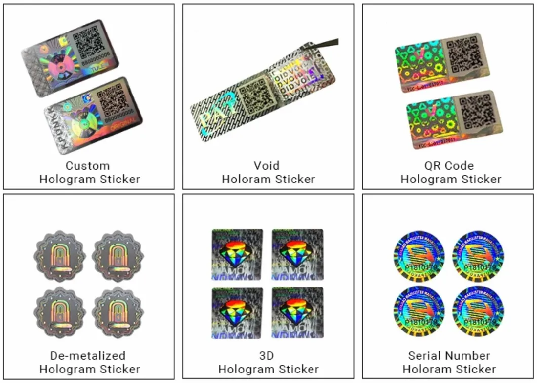 3D Custom Hologram Sticker with Qr Code & Serial Number & Scannable Barcode Numbers