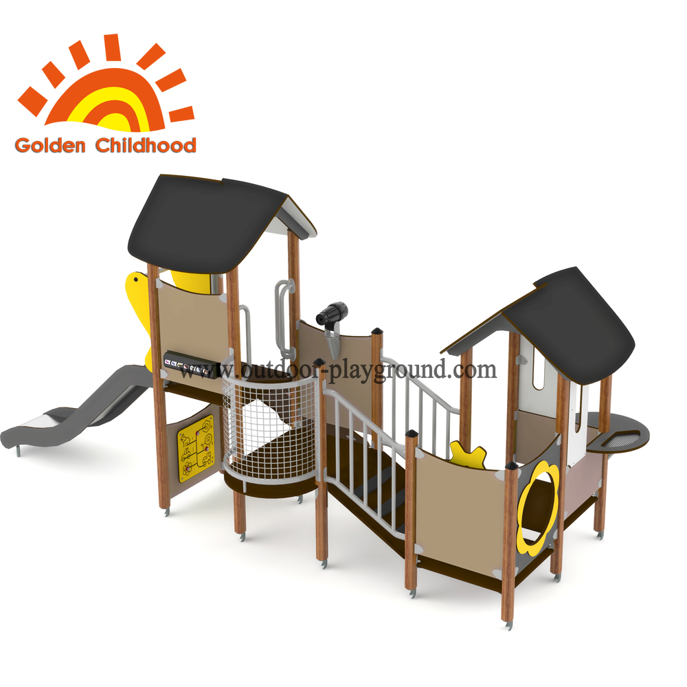 Yellow Outdoor Playground Bridge Equipment