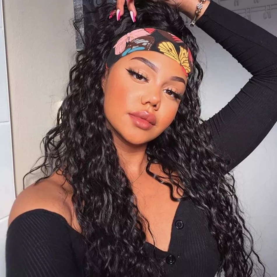 Transparent Lace Front Wig 100% Human Hair Wigs 13*4 Lace Raw Virgin Water Wave Black Wig For Black Women