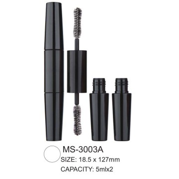 Double-Ended Plastic Empty Round Mascara Bottle with Brush