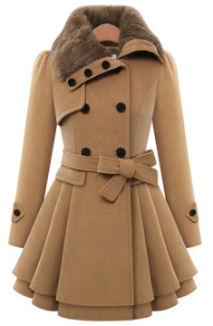 Women's Double Breasted Pea Coat Winter