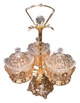 2024 Fancy Metal Sugar Can with Glass Pot