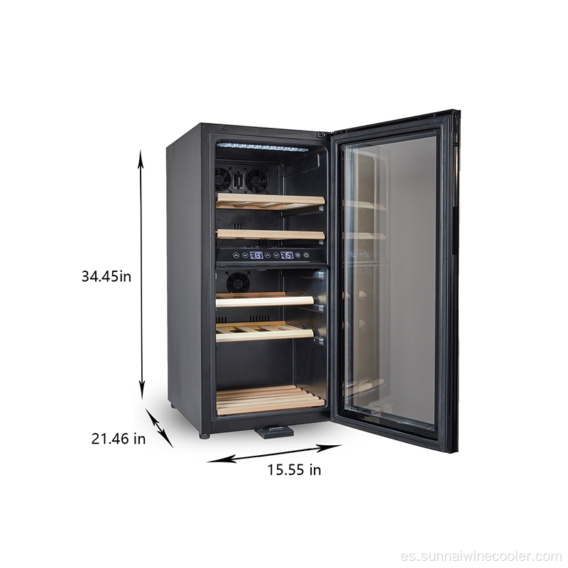 Compresor negro barato Refrigerador de vino pequeño con almacenamiento