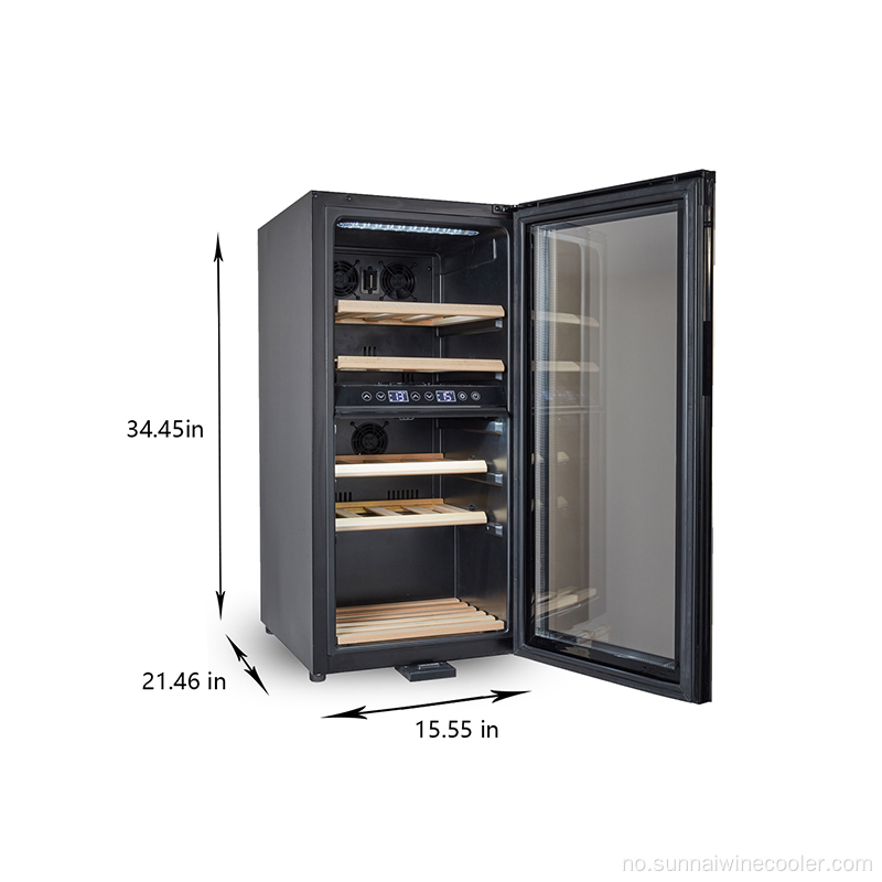 Billig svart kompressor liten vin kjøleskap med lagring
