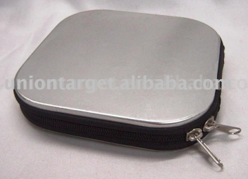 square CD tin with zipper