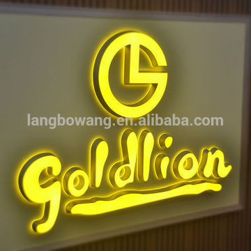 Customized acrylic stainless steel illuminated letter graphic sign logo by sign manufacturer, Shanghai Numberone Signs Co., Ltd.