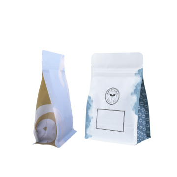 Bolsas de café Kraft de acabado mate impreso con cita asada con materiales aprobados por la FDA