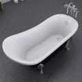 Double Clawfoot Tub Black Freestanding Bathtub 1600mm