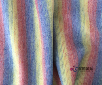Woven Rainbow Stripe 100% Wool Fabric