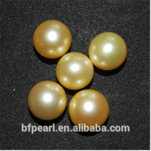Wholesale Pearl Beads Grade AA 9-10mm Undrilled Golden Loose South Sea Pearls