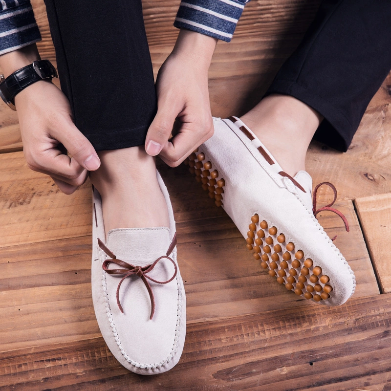 Factory Wholesale High Quality Casual Leather Driving Flat Loafer Shoes for Men