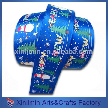 Christmas high quality printed grosgrain velvet ribbon for decoration