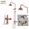 Rose Gold Antique Brass Bathroom Faucet Shower Set