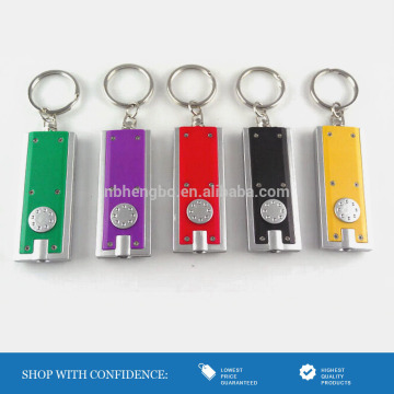 cheap plastic key chains led flashlight random color
