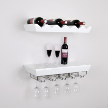 Wood metal wine rack