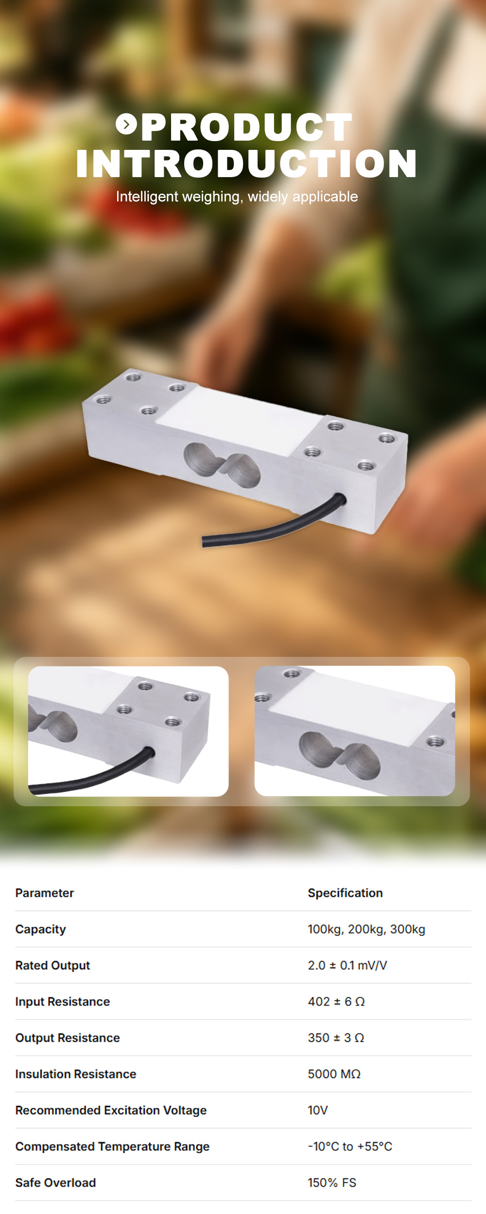 B06 โหลดเซลล์ชั่งน้ำหนักอะลูมิเนียม x B06 Aluminum Weighing Load Cell x