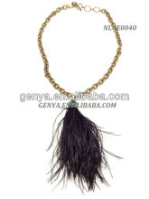 New design Peacock feather necklace with chain and diamonds