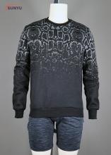 Men's jacquard long sleeve sweatshirt without hood
