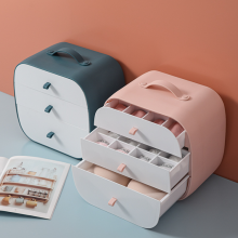 Portable Handle Bra Underpants Storage Drawer Organizer