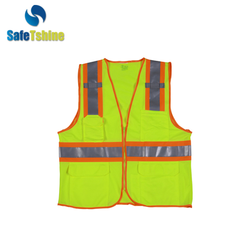 mesh safety vest with pockets