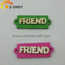 best price Wood silk screen printing pendant with friend words